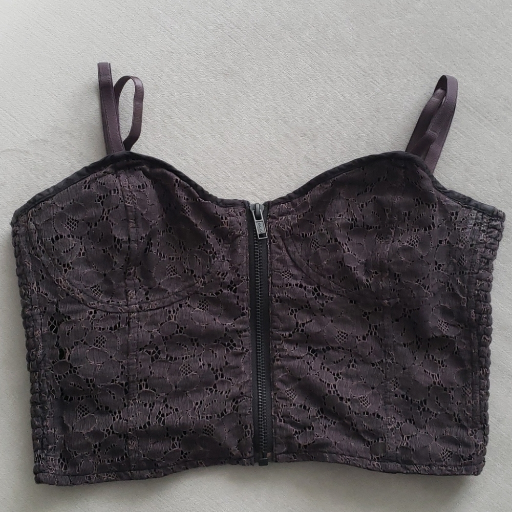 Aritzia Talula Bustier Lace Crop Top